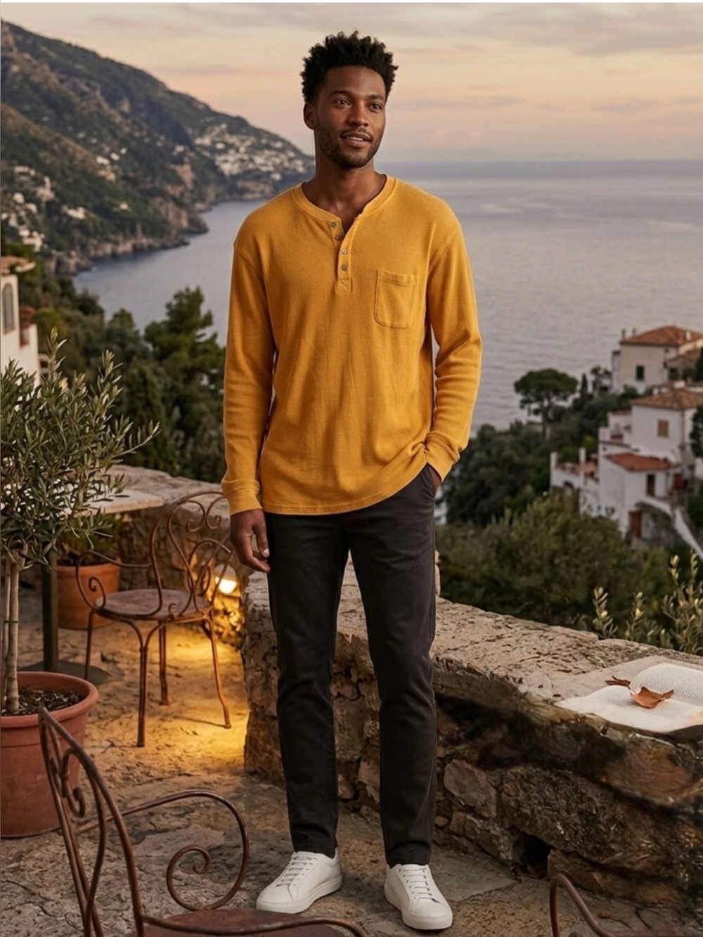 Boulder Creek Trading Co. Men's Big & Tall 8XL Mustard Gold Waffle Thermal Henle